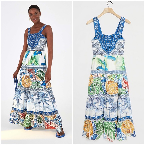 FARM Rio Dresses & Skirts - Anthropologie Farm Rio Valeria Tiered Maxi Dress